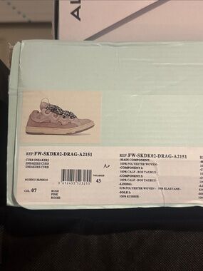 Lanvin Rose and Beige Men's Low-Top Sneakers